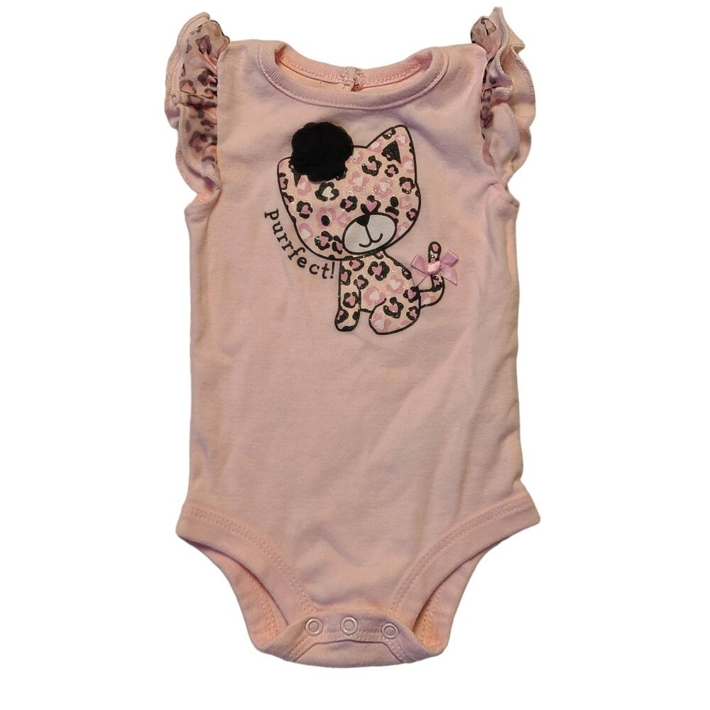 Baby Starters Pink Purrfect! Cat One Piece 3M